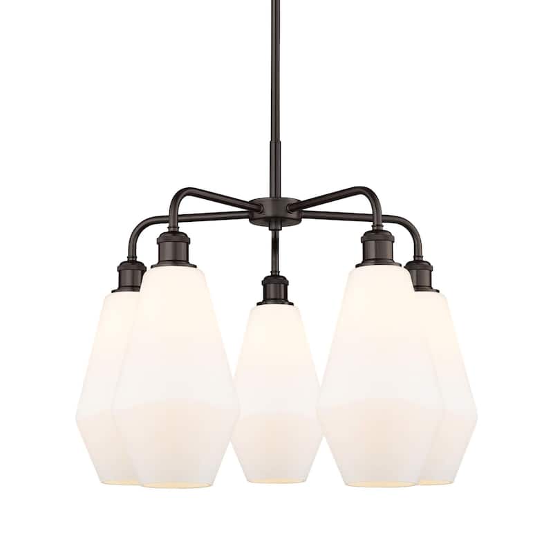 Innovations Lighting 516-5CR-20-25 Cindyrella Chandelier Cindyrella 5 - Oil Rubbed Bronze / Cased Matte White