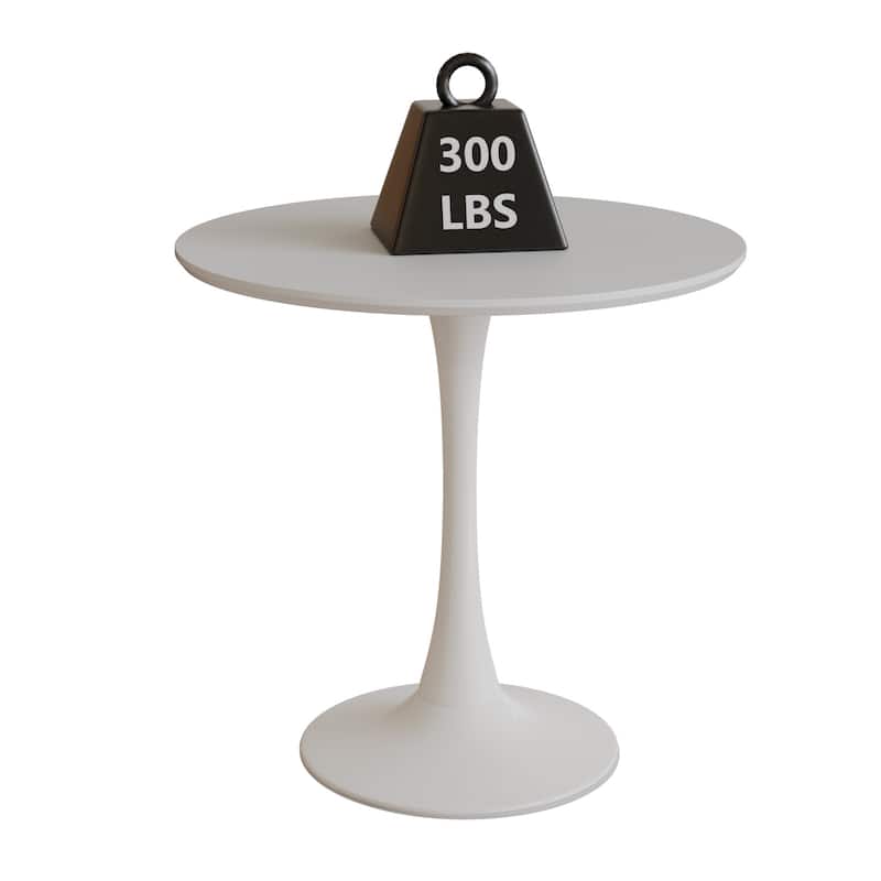 31.5" White Round Dining Table, Tulip Table Kitchen Dining Table 2-4 People with Mid-Century End Table Leisure Coffee Table