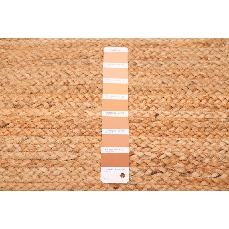 ECARPETGALLERY Braided Weave Palas Denizli Tan Jute Rug - 5'3 x 7'7