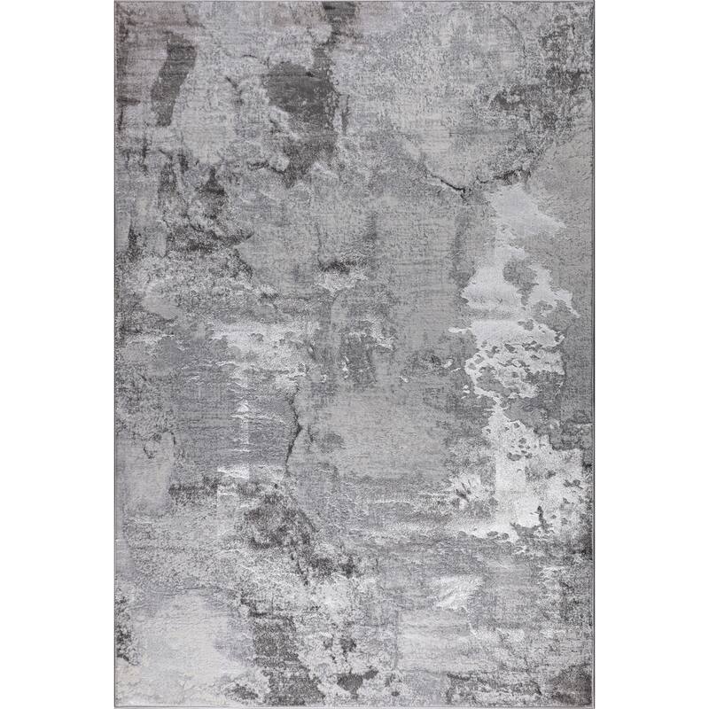 Hania Collection Grey Modern Abstract Area Rug - 7'5x11'