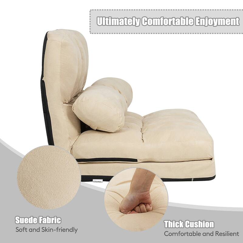 Costway Foldable Floor Sofa Bed 6-Position Adjustable Lounge Couch
