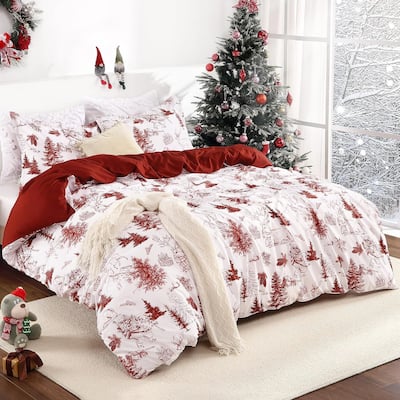 Christmas Holiday Decorative Duvet Cover and Pillow Shams Set, Bedding Set