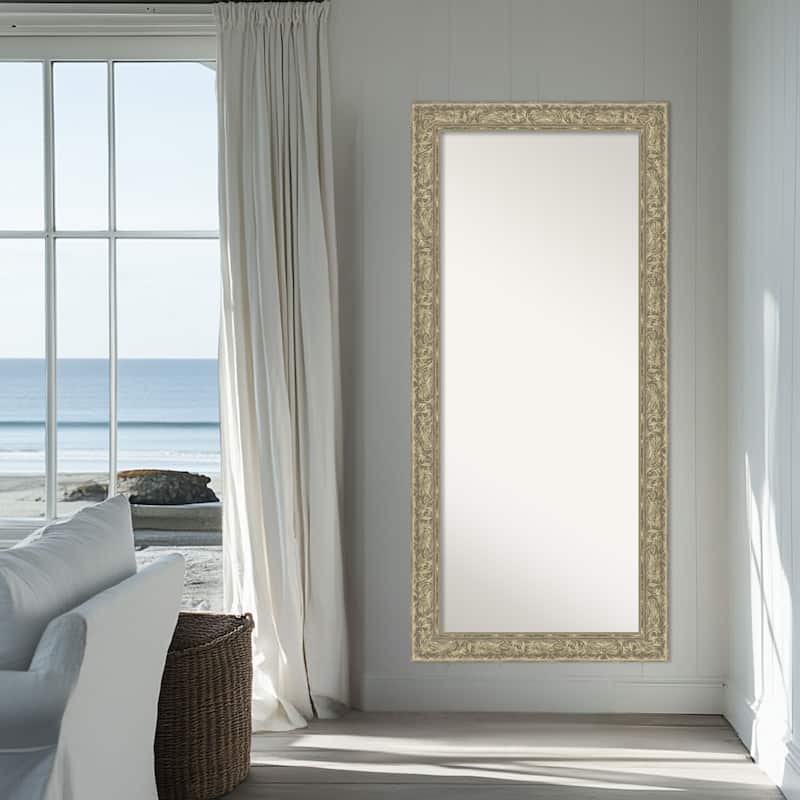 Luxe Non-Beveled Framed Full-Length Floor Leaner Mirror