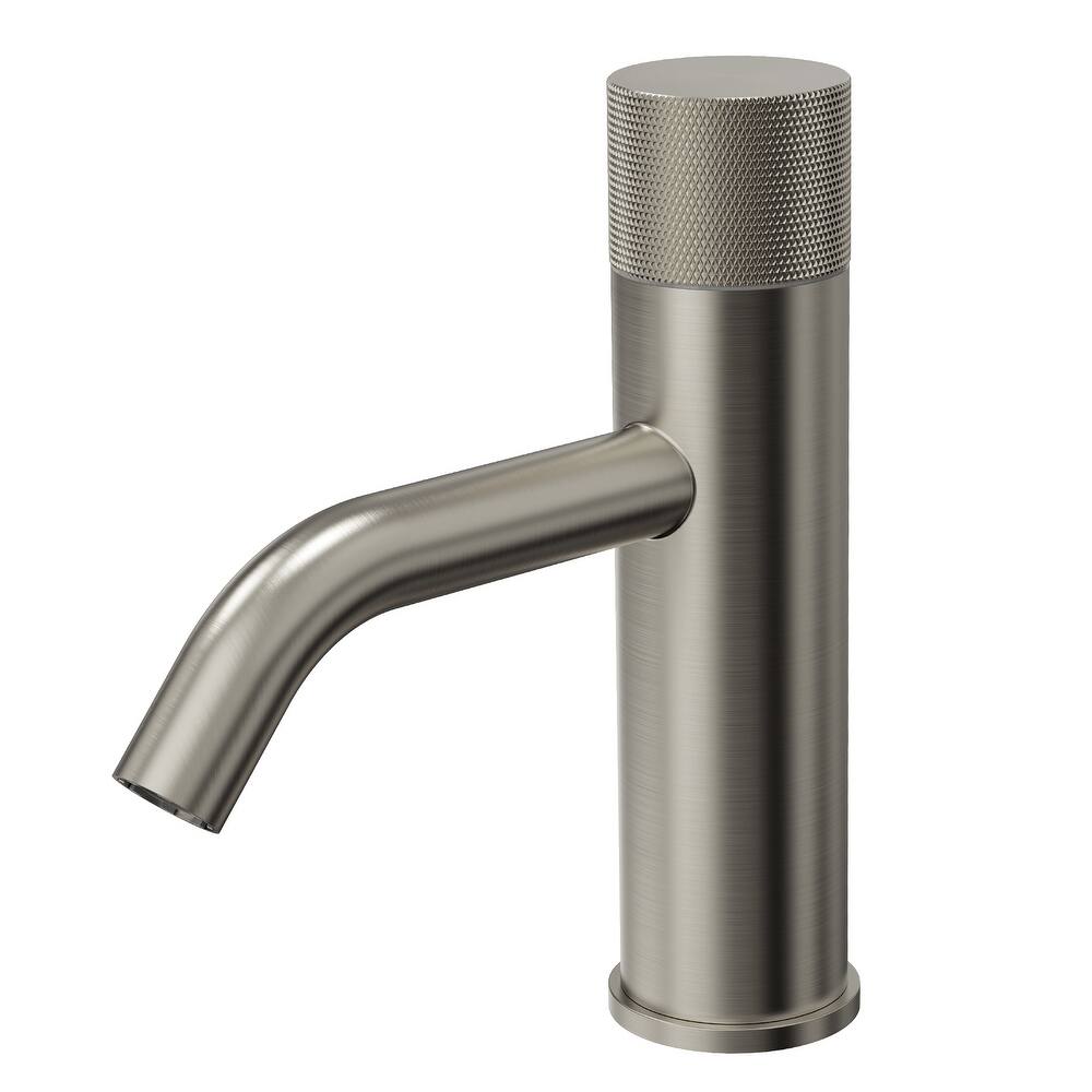 GRANDJOY Low-Arc Single Handle Vessel Sink Faucet with Pop-Up Drain, Compact Bathroom Design