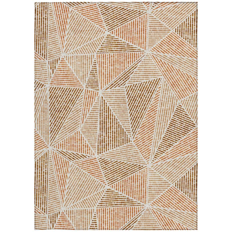 HomeRoots Geometric Transitional Rectangle Outdoor Rug