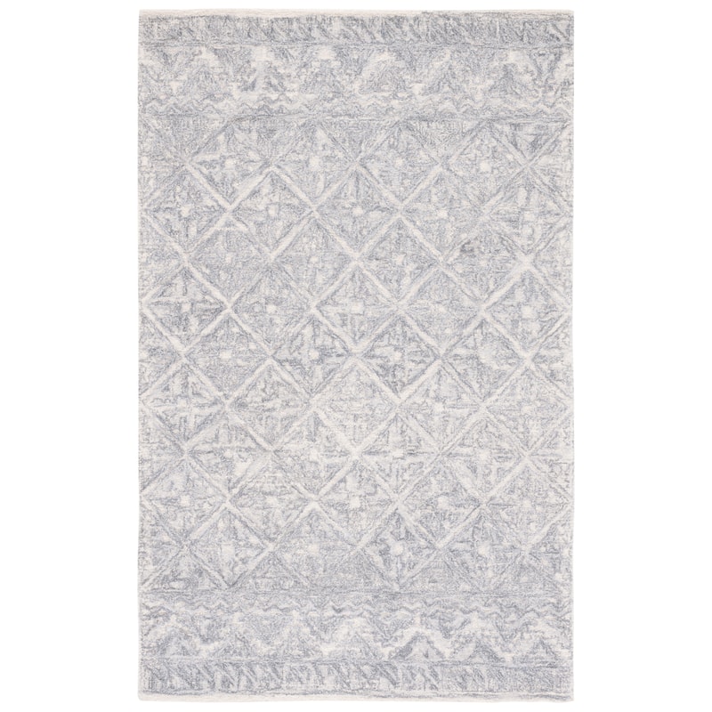 SAFAVIEH Handmade Metro Nedime Modern Wool Rug - 6' Square - Grey/Ivory
