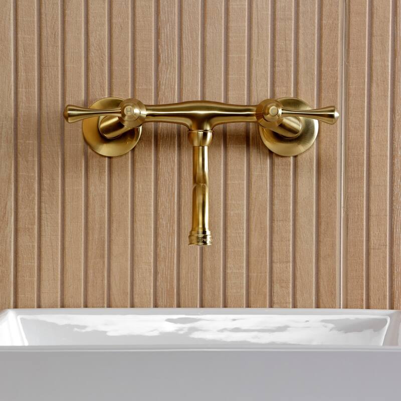 Kingston Brass Kingston Two-Handle 2-Hole Wall Mount Bathroom Faucet