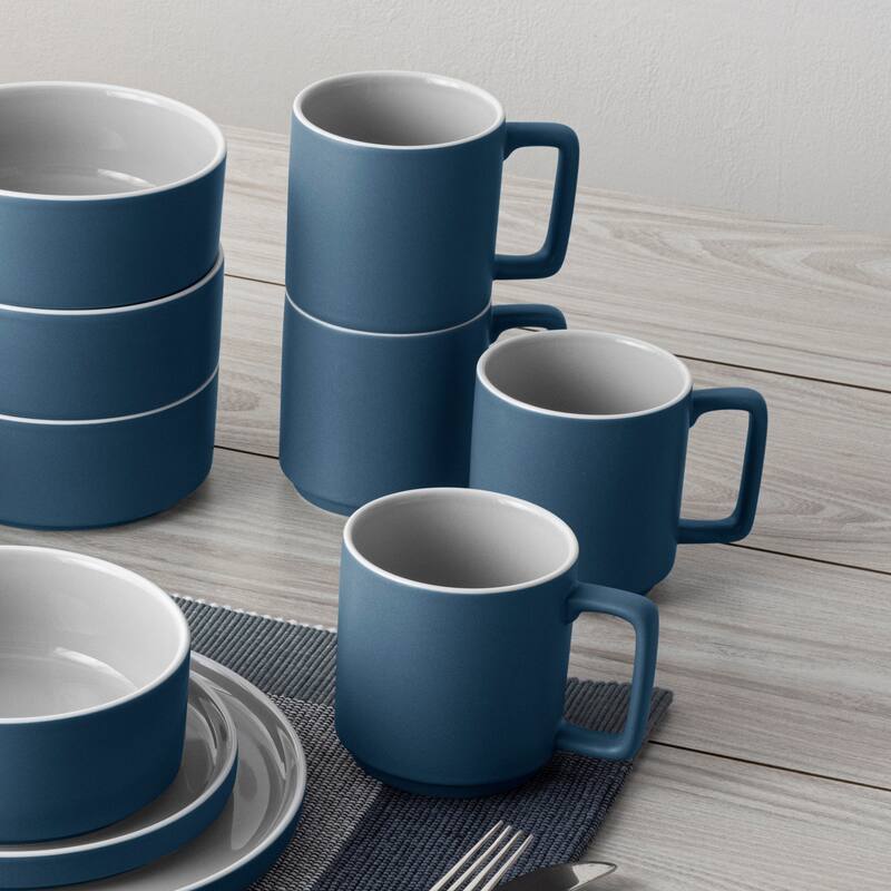 Noritake ColorTrio 16-Piece Stax Dinnerware Set, Service For 4