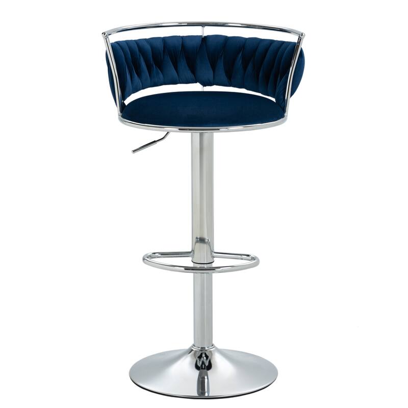 Modern Velvet 26" Adjustable Swivel Bar Stools (Set of 4)