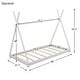 preview thumbnail 3 of 15, Twin House Platform Kids Bed Frame with Triangle Design and Safety Railings, White