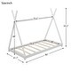 preview thumbnail 10 of 8, White Twin Wood House Platform Bed with Triangle Design