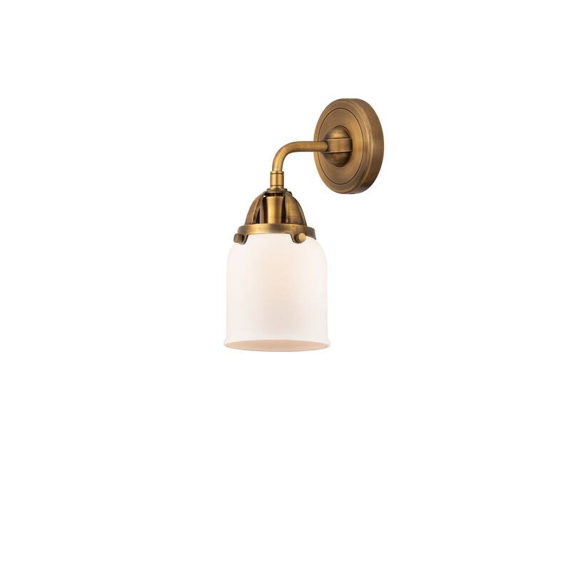Innovations Lighting Nouveau 2 Bell - 1 Light 5" Sconce - Brushed Brass/Matte White