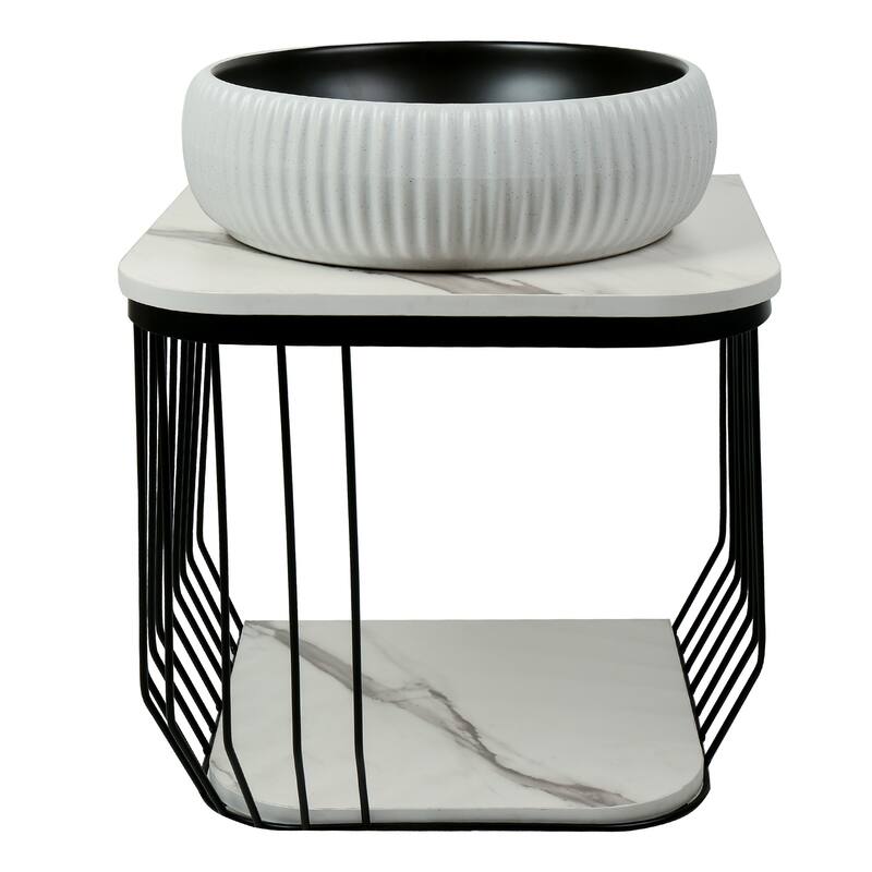 Fine Fixtures Dumbo Modern Bathroom Vanity -Black Rack with Vessel Sink