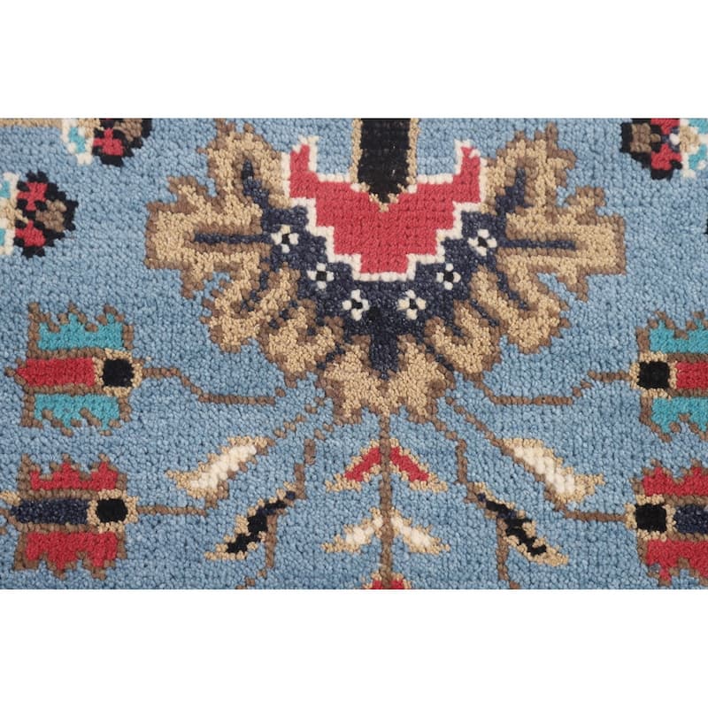 Light Blue Ziegler Foyer Rug Hand-Knotted Wool Carpet - 3'0"x 5'0"