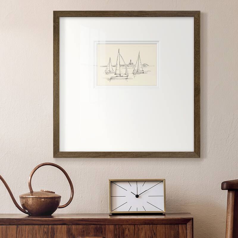 Coastal Contour Sketch IIPremium Framed Print