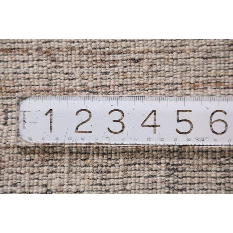Tribal Gabbeh Indian Area Rug Hand-Knotted Oriental Beige Wool Carpet - 8'2" x 9'9"