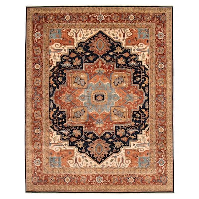 ECARPETGALLERY Hand-knotted Jules Sultane Navy Wool Rug - 11'8 x 15'0