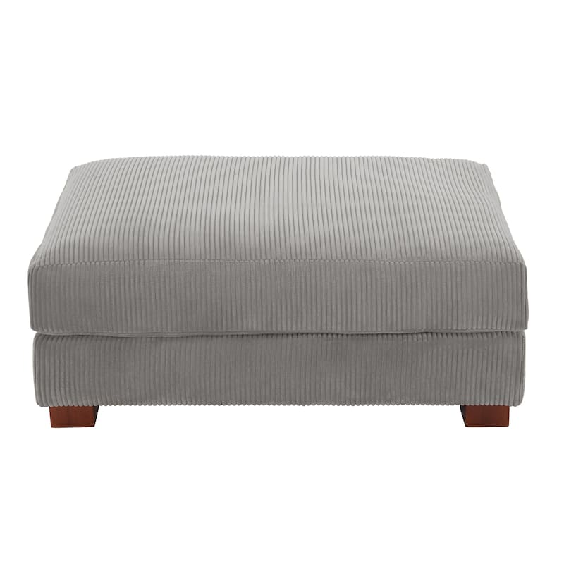 Rectangle Corduroy Ottoman for Living Room