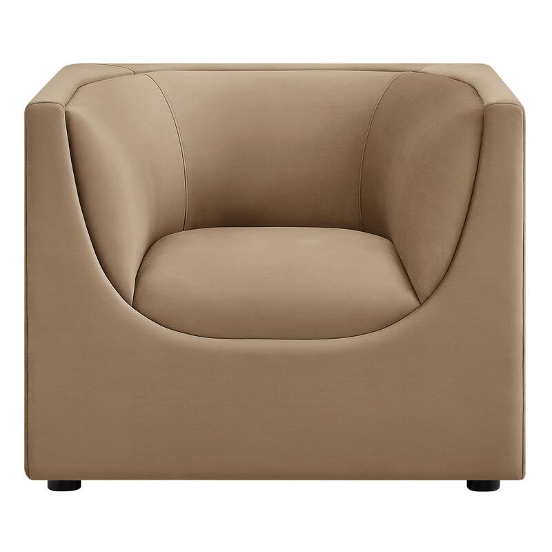 Hilda Curved Back Performance Velvet Armchair