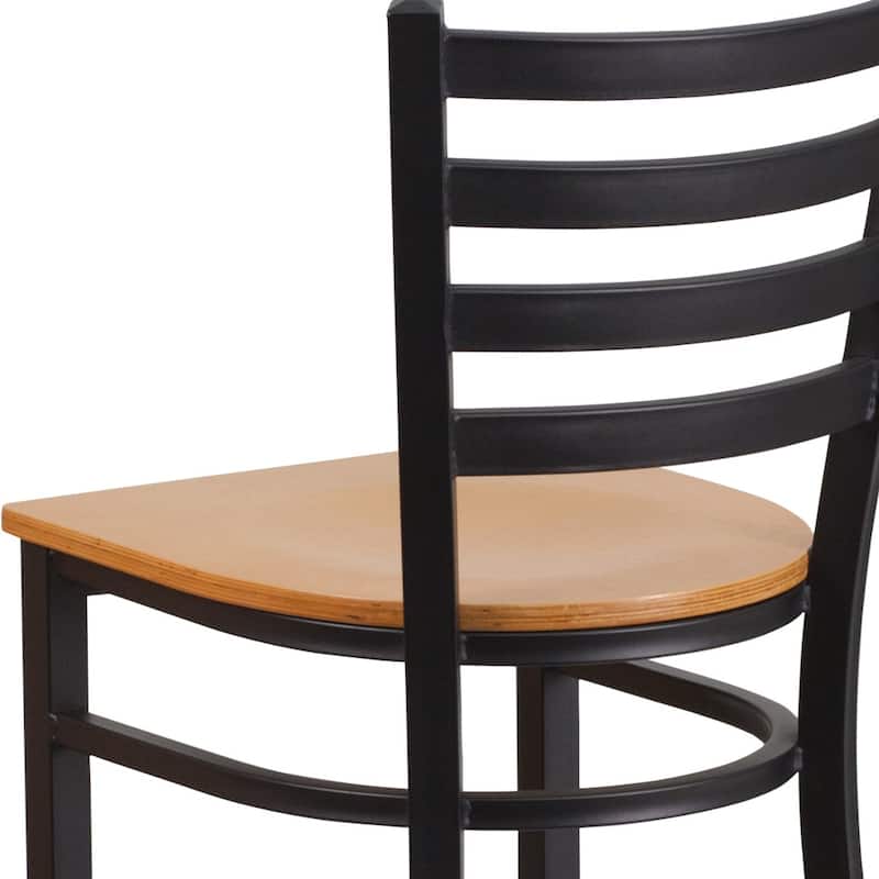 Ladder Back Metal Restaurant Barstool - 17"W x 18"D x 42.25"H