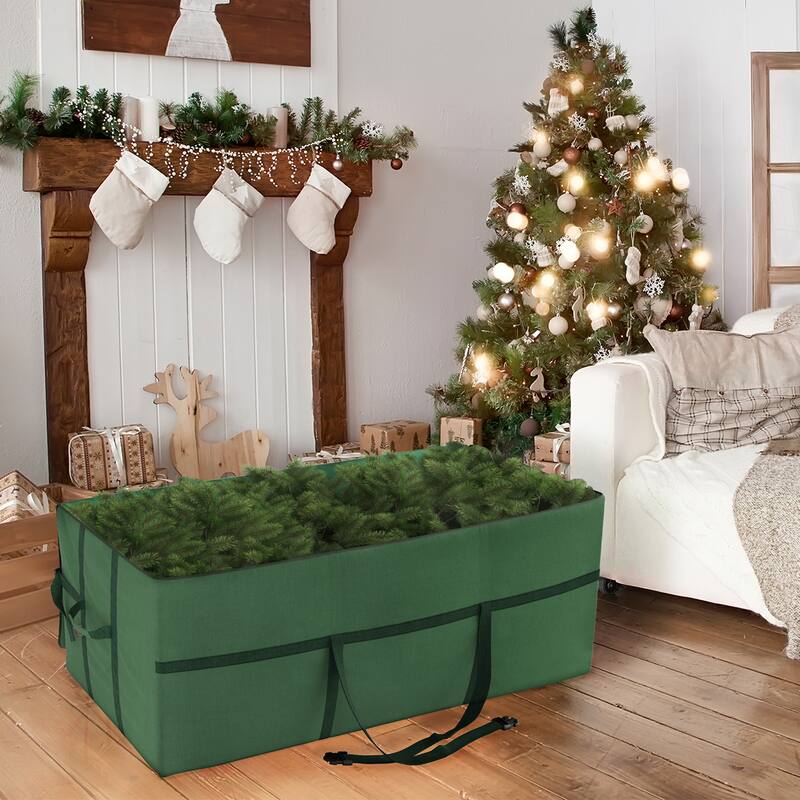 Elf Stor Red Christmas Tree Storage Bag Large 7.5 Ft Canvas Heavy Duty Zipper - Large, 7.5ft Tree