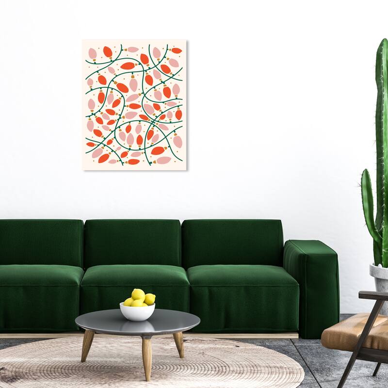 Wynwood Studio Canvas Holiday and Seasonal Christmas Outdoor Lights Red Modern & Contemporary Wall Art Canvas Print - 30 x 36