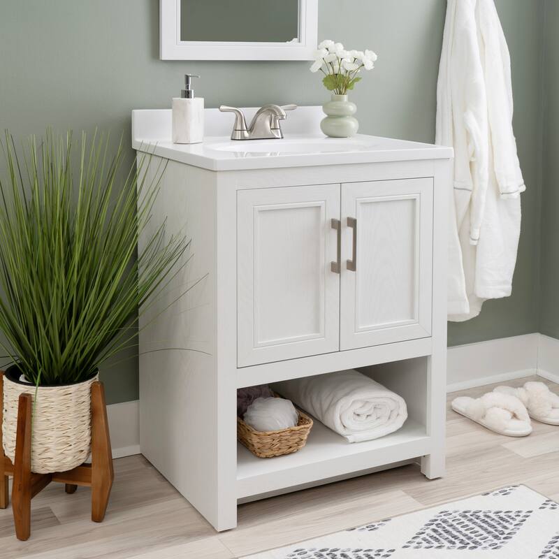 Linon Blakely Vanity with Mirror - 25" - White Ash