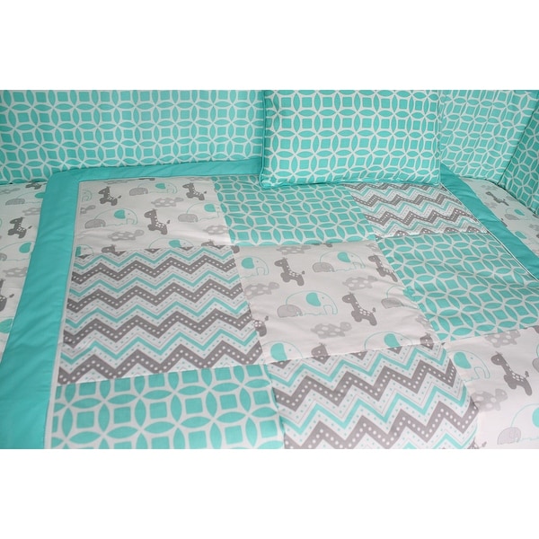 Turquoise top crib bedding