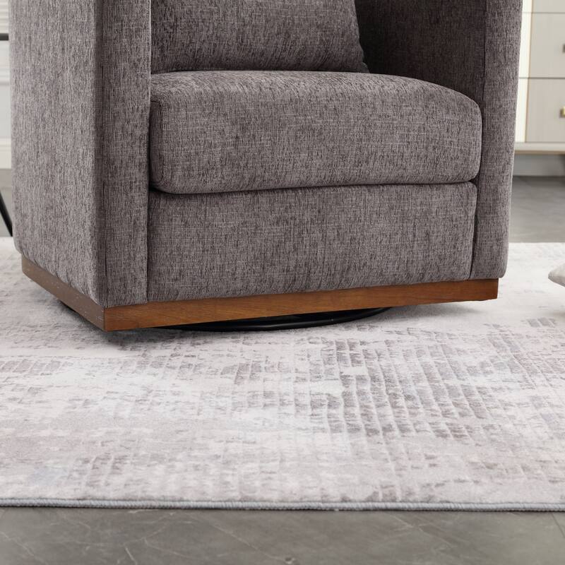 Swivel Barrel Chair, Round Accent Sofa Chair for Living Room, 360 Degree Swivel Barrel Club Chair, Leisure Arm Chair