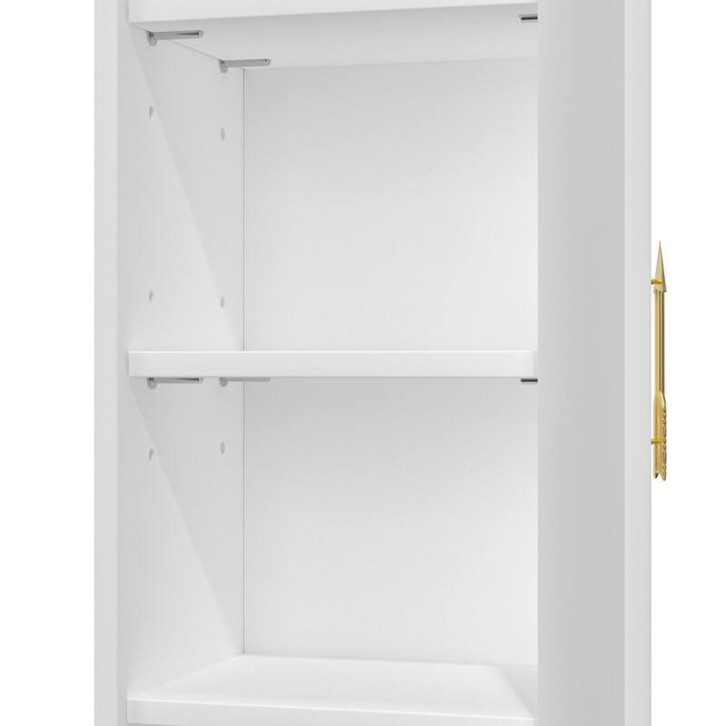 VECELO 70.9 Inches 8-tier Tall Narrow Bookshelf Bookcase with Door for Home Office