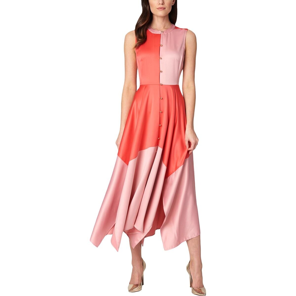 Shop Juicy Couture Black Label Womens Midi Dress Satin Colorblock
