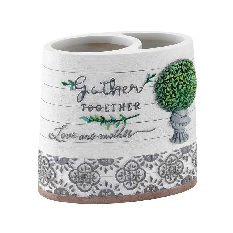 Avanti Linens Modern Farmhouse Toothbrush Holder - White - Toothbrush Holder