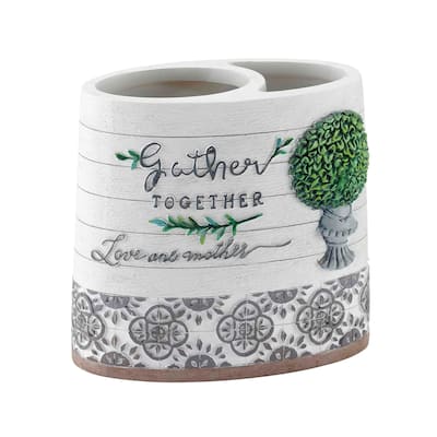 Avanti Linens Modern Farmhouse Toothbrush Holder - White - Toothbrush Holder