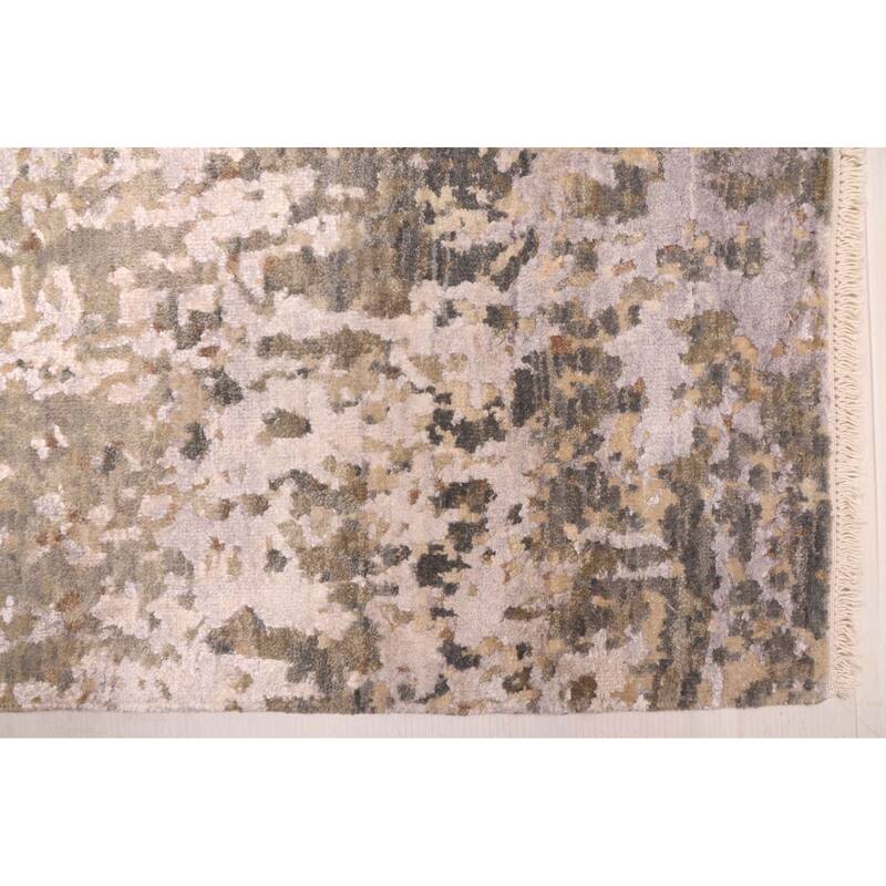 ECARPETGALLERY Hand-knotted Legacy Grey Silk, Wool Rug - 2'5 x 10'3