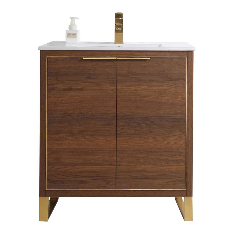 Fine Fixtures Opulence Collection Bathroom Vanity with White Ceramic Sink