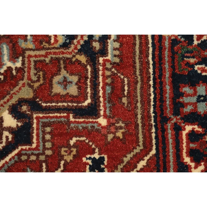 Hand Knotted Oriental 100% Wool Carpet Traditional Medallion Oranges & Rust Heriz (serapi) Area Rug - 4' 11'' X 3' 1''