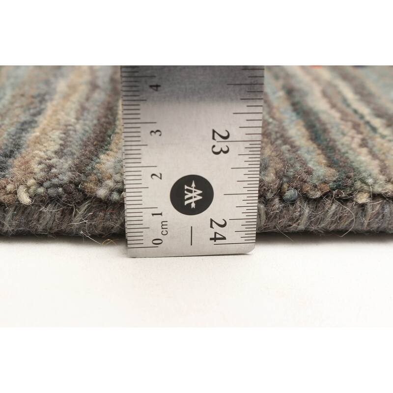 ECARPETGALLERY Hand Loomed Kashkuli Gabbeh Grey Wool Rug - 4'0 x 5'8