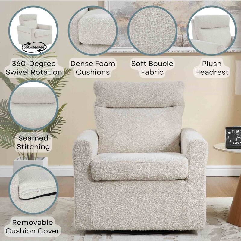 Convenience Concepts Take a Seat Olivia Swivel Accent Armchair