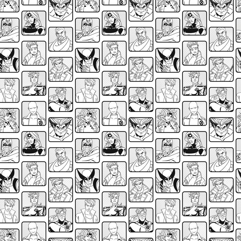 Marvel's X-MEN '97 Comic Cast Black and White Peel and Stick Wallpaper
