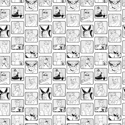 Marvel's X-MEN '97 Comic Cast Black and White Peel and Stick Wallpaper