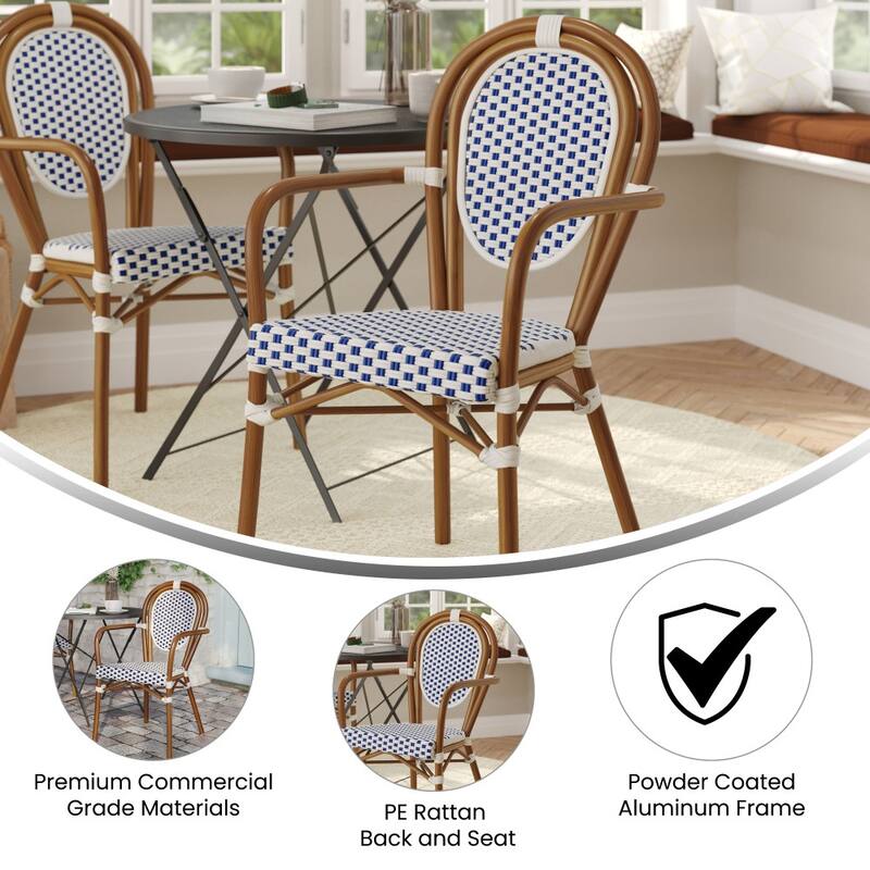 All-Weather Commercial Paris Chair with Metal Frame