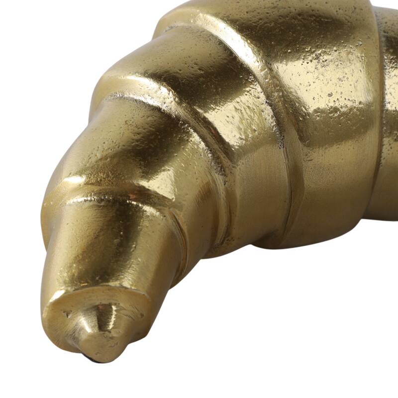 Metal Aluminum Croissant Decorative Object Modern Accent - 3" Gold - 6.75" x 4" x 3"