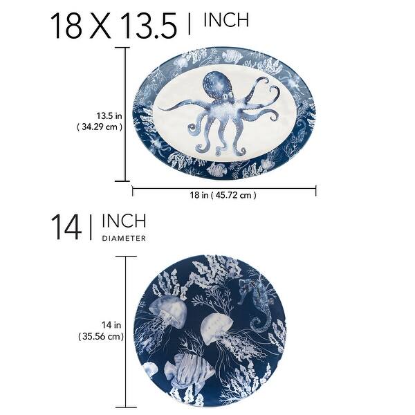 Certified International Sea Life Melamine 2-piece Platter Set