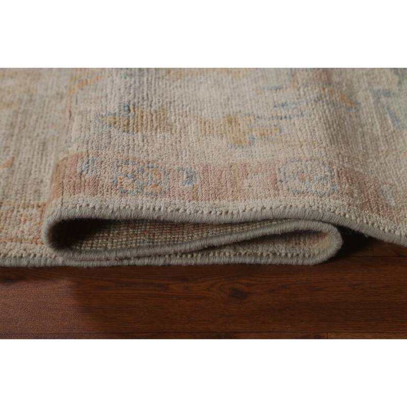 Vegetable Dye Oushak Turkish Wool Area Rug Handmade Traditional Carpet - 6'6" x 8'1"