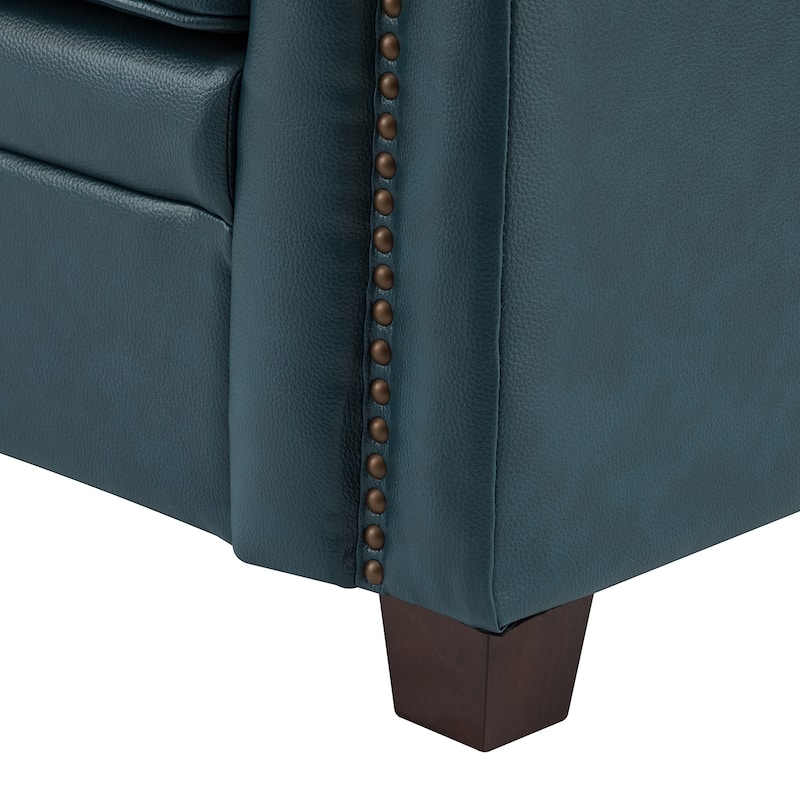Irene Transitional Sofa with Nailhead Trim and Solid Wooden Legs
