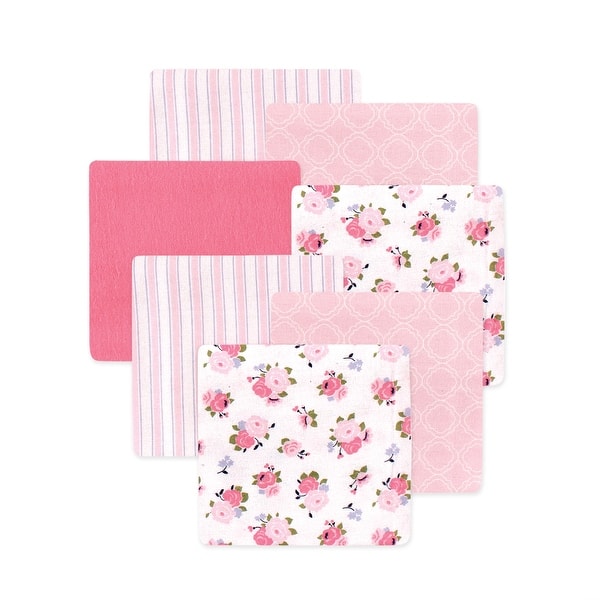slide 1 of 1, Little Treasure Luvable Friends Girls Cotton Poly Flannel Receiving Blankets Multipack, Pink Garden, 30x30 inches 30x30 inches - Pink Garden