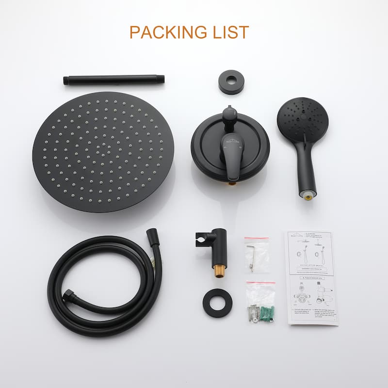 5-Spray Patterns with 2.5 GPM 12 in. Ceiling Mount Dual Shower Heads with Valve Included