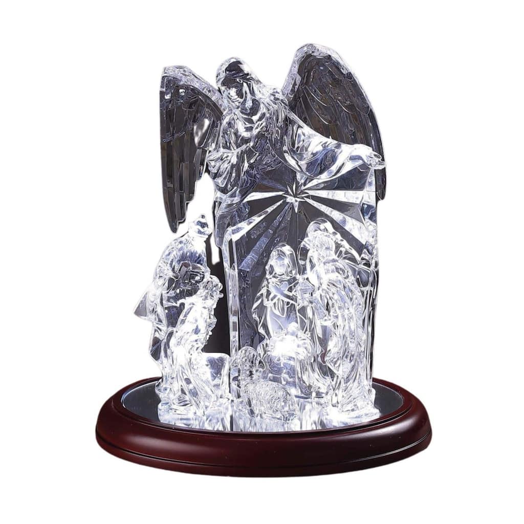Nativity Figurine Decorations on Wooden Base - 9" - Set of 2