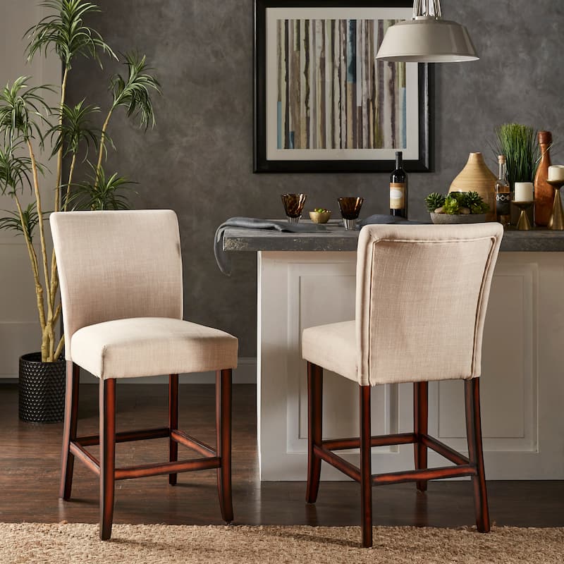 Dinant Classic Upholstered High Back Counter Height Chairs (Set of 2)
