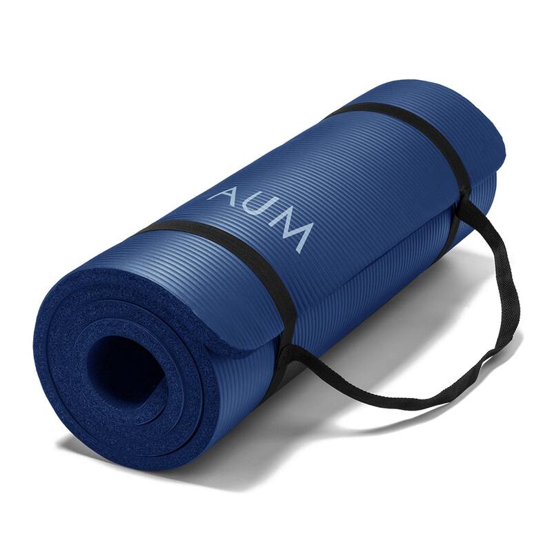 AUM High Density HD Foam Tech Yoga Exercise Mat - 72" x 24" x 1/2" - Blue